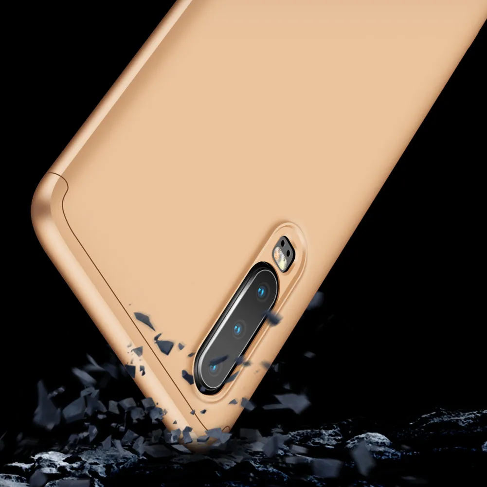 For HUAWEI P30 LITE Ultra Slim PC Back Cover Non-slip Shockproof 360 Degree Full Protective Case gold