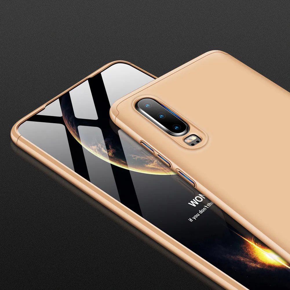 For HUAWEI P30 LITE Ultra Slim PC Back Cover Non-slip Shockproof 360 Degree Full Protective Case gold
