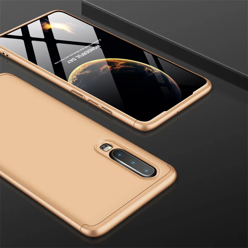 For HUAWEI P30 LITE Ultra Slim PC Back Cover Non-slip Shockproof 360 Degree Full Protective Case gold