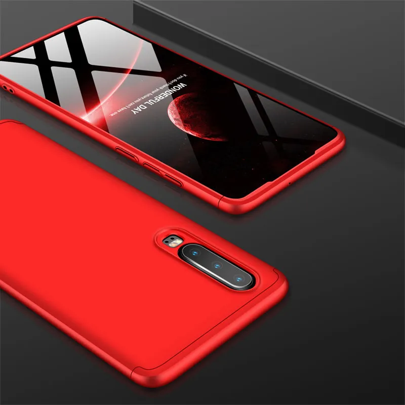 For HUAWEI P30 LITE Ultra Slim PC Back Cover Non-slip Shockproof 360 Degree Full Protective Case red
