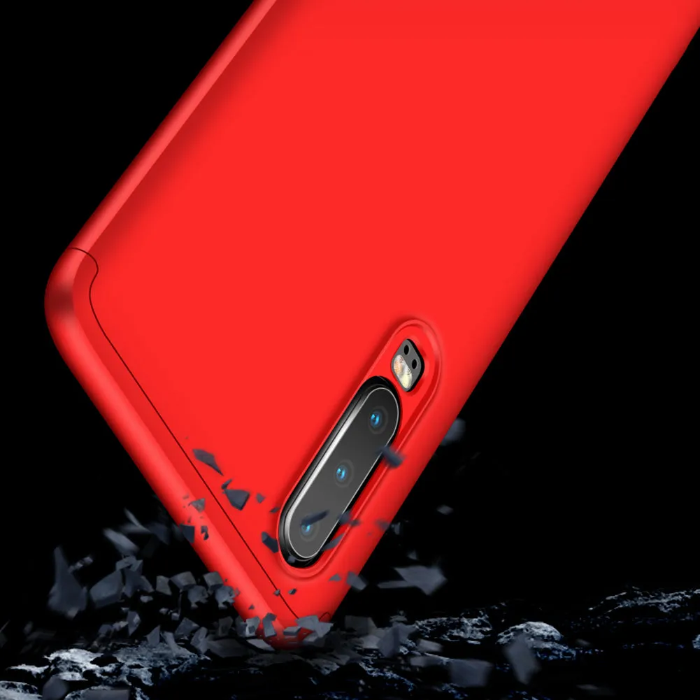 For HUAWEI P30 LITE Ultra Slim PC Back Cover Non-slip Shockproof 360 Degree Full Protective Case red