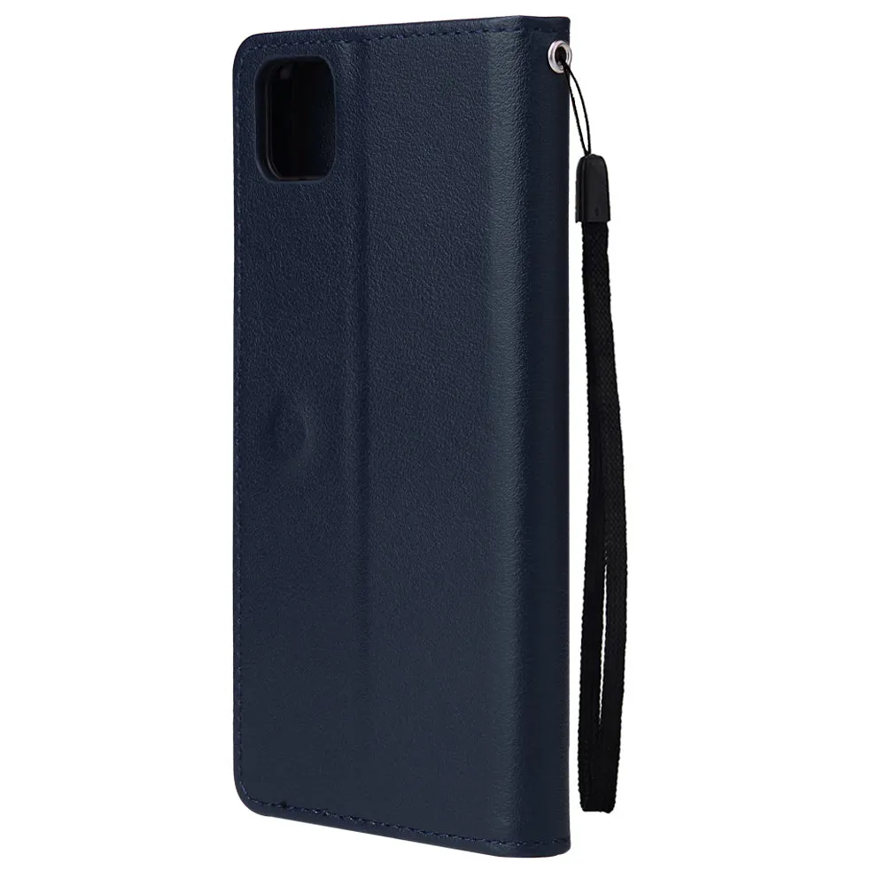 For HUAWEI PSmart 2020/Y5P/Y6P PU Leather Mobile Phone Cover with 3 Cards Slots Phone Frame blue