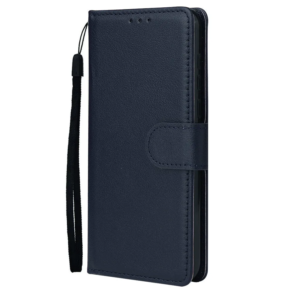 For HUAWEI PSmart 2020/Y5P/Y6P PU Leather Mobile Phone Cover with 3 Cards Slots Phone Frame blue