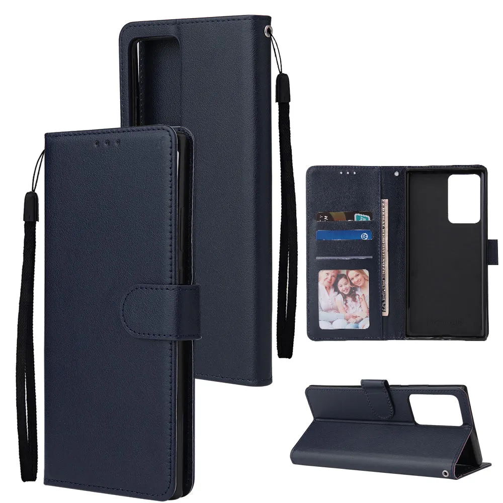 For HUAWEI PSmart 2020/Y5P/Y6P PU Leather Mobile Phone Cover with 3 Cards Slots Phone Frame Rose gold