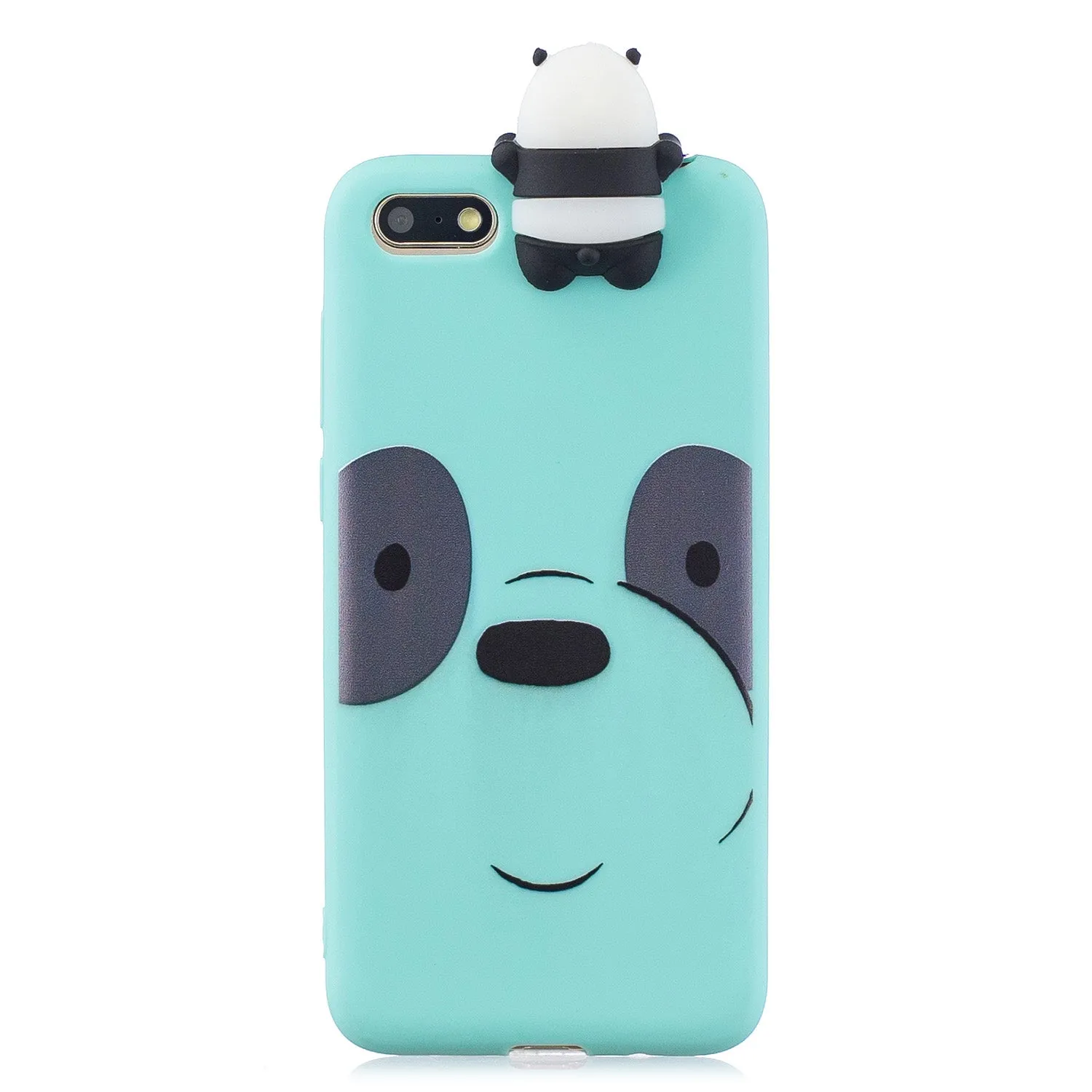 For HUAWEI Y5 2018 3D Cute Coloured Painted Animal TPU Anti-scratch Non-slip Protective Cover Back Case Light pink