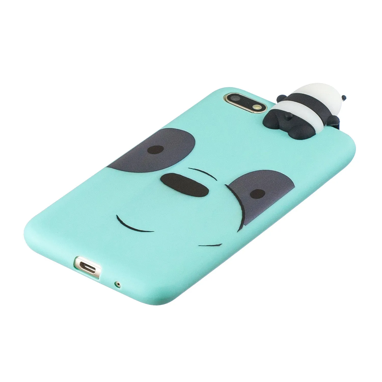 For HUAWEI Y5 2018 3D Cute Coloured Painted Animal TPU Anti-scratch Non-slip Protective Cover Back Case Light pink