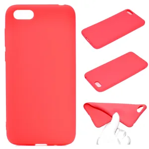 for HUAWEI Y5 2018 Cute Candy Color Matte TPU Anti-scratch Non-slip Protective Cover Back Case red