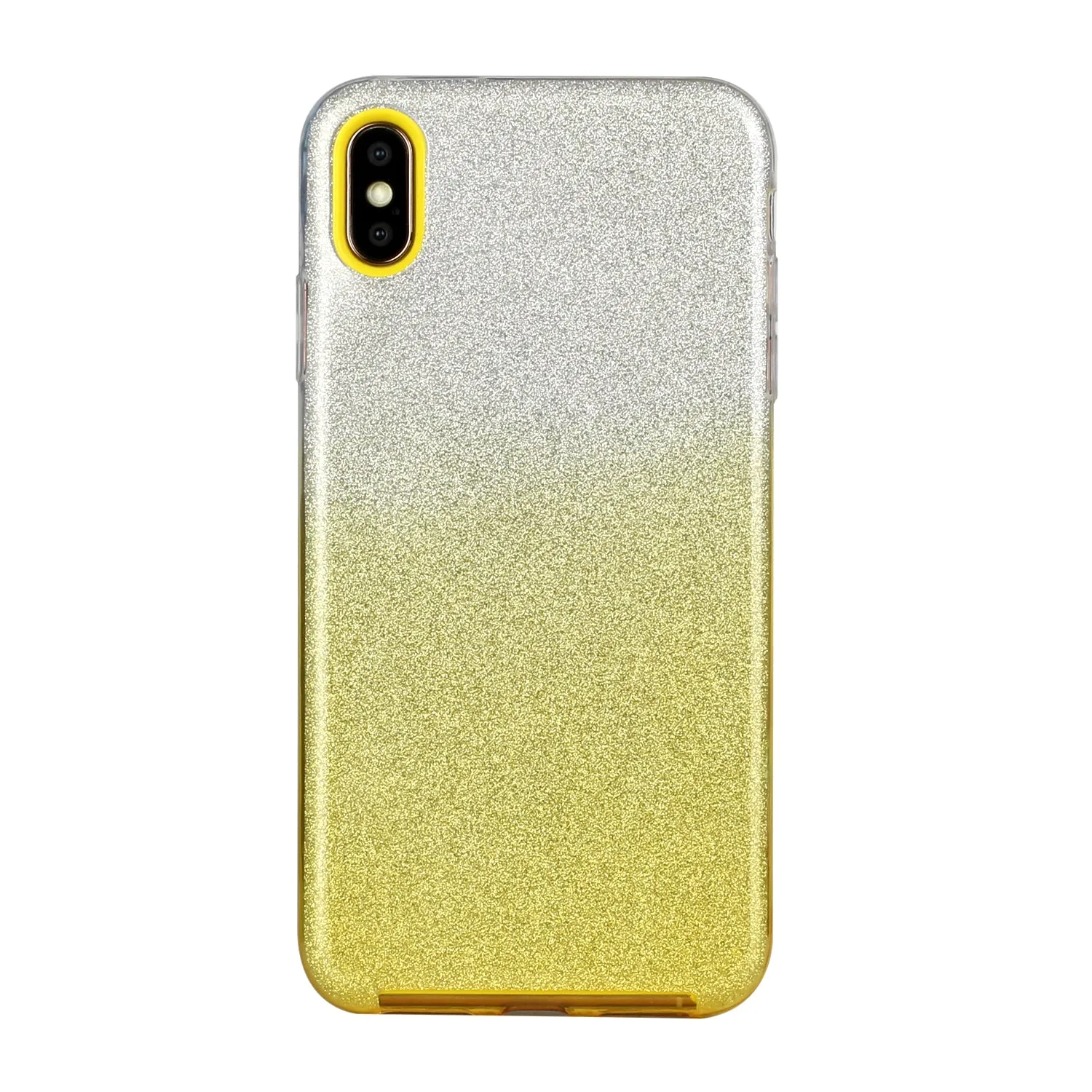 for HUAWEI Y5 2019/HONOR 8S/Y5/PSmart/honor 10 LITE Phone Case Gradient Color Glitter Powder Phone Cover with Airbag Bracket yellow