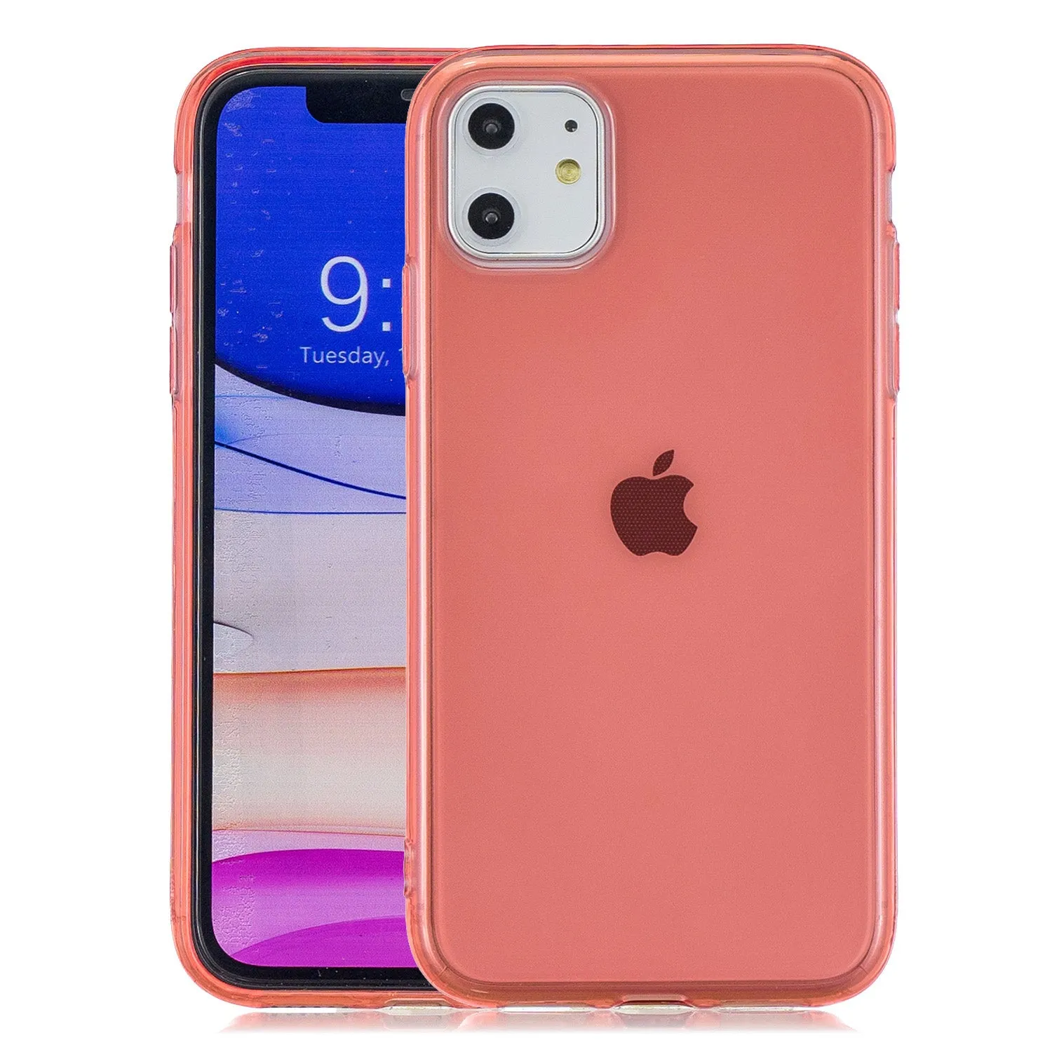 for iPhone 11 / 11 Pro / 11 Pro Max Clear Colorful TPU Back Cover Cellphone Case Shell Light blue