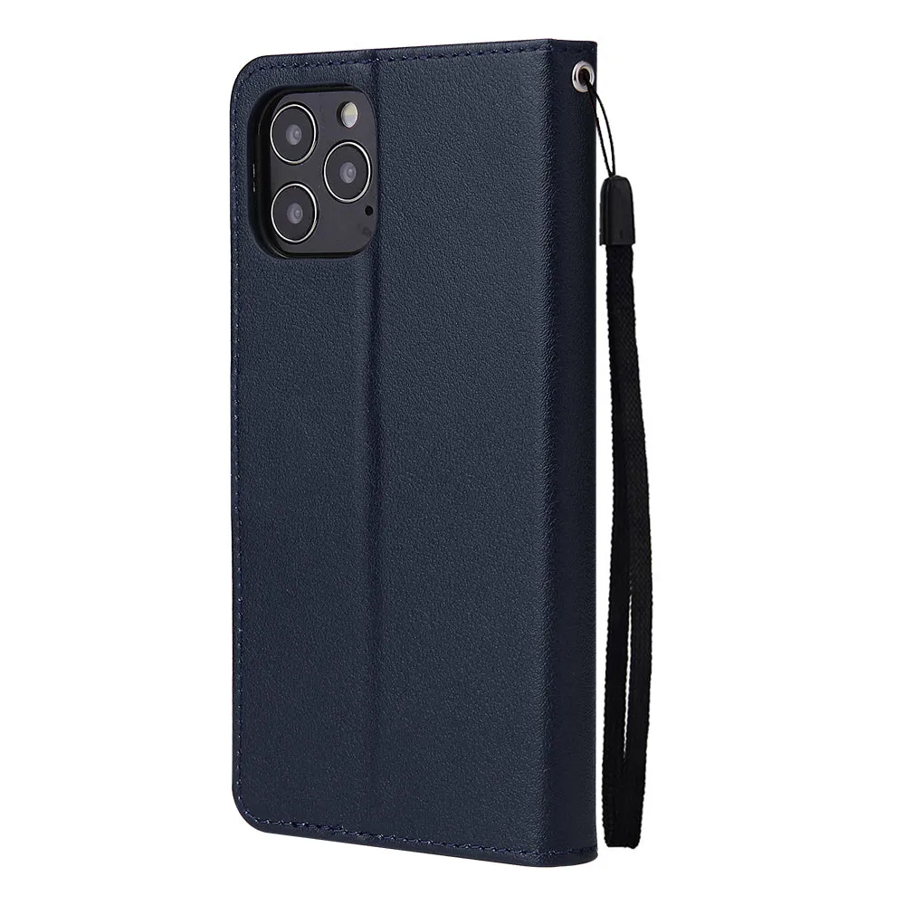 For Iphone 12 5.4 inch/6.1 inch/ 6.7 inch PU Leather Three-card Photo Frame Front Buckle Mobile Phone shell black