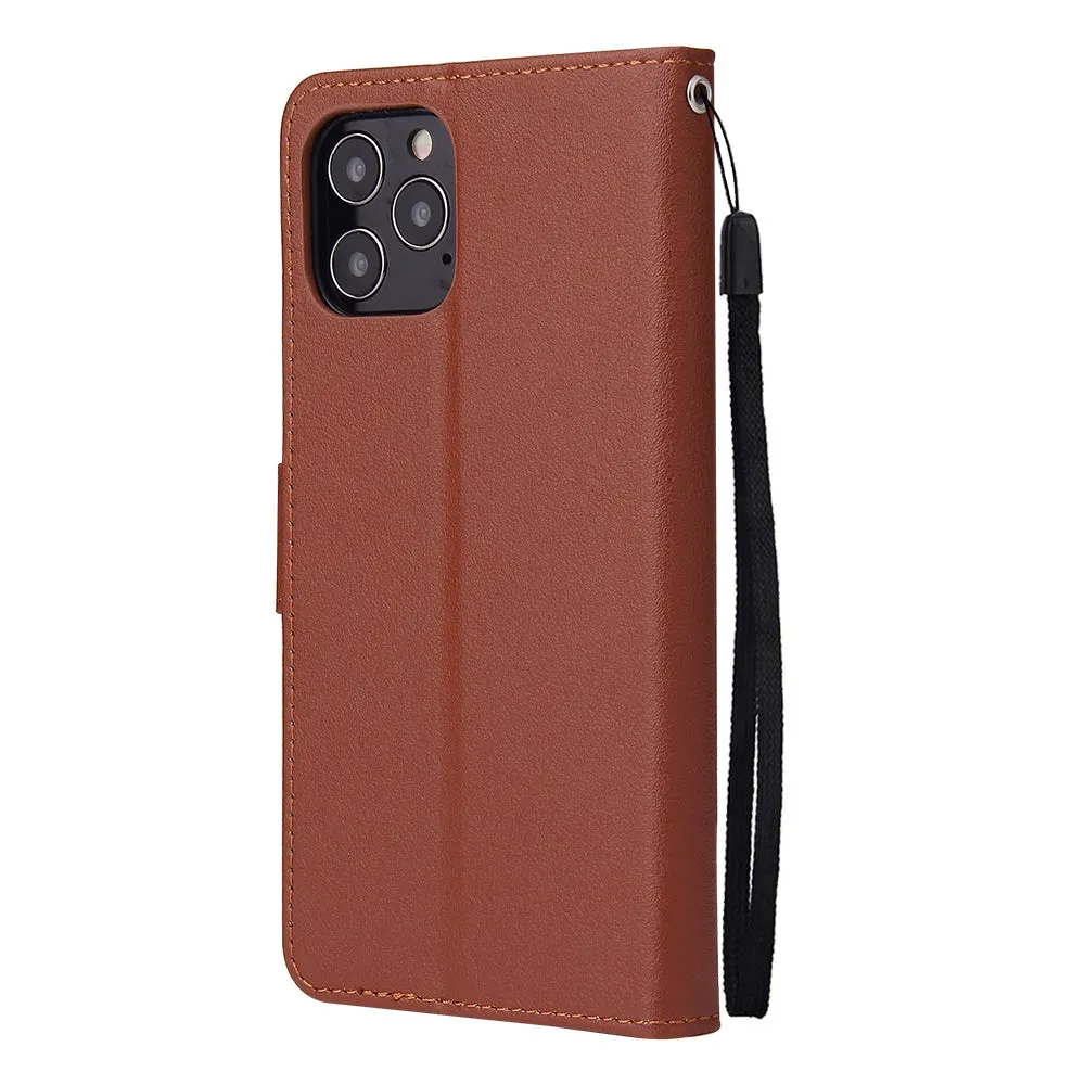 For Iphone 12 5.4 inch/6.1 inch/ 6.7 inch PU Leather Three-card Photo Frame Front Buckle Mobile Phone shell blue