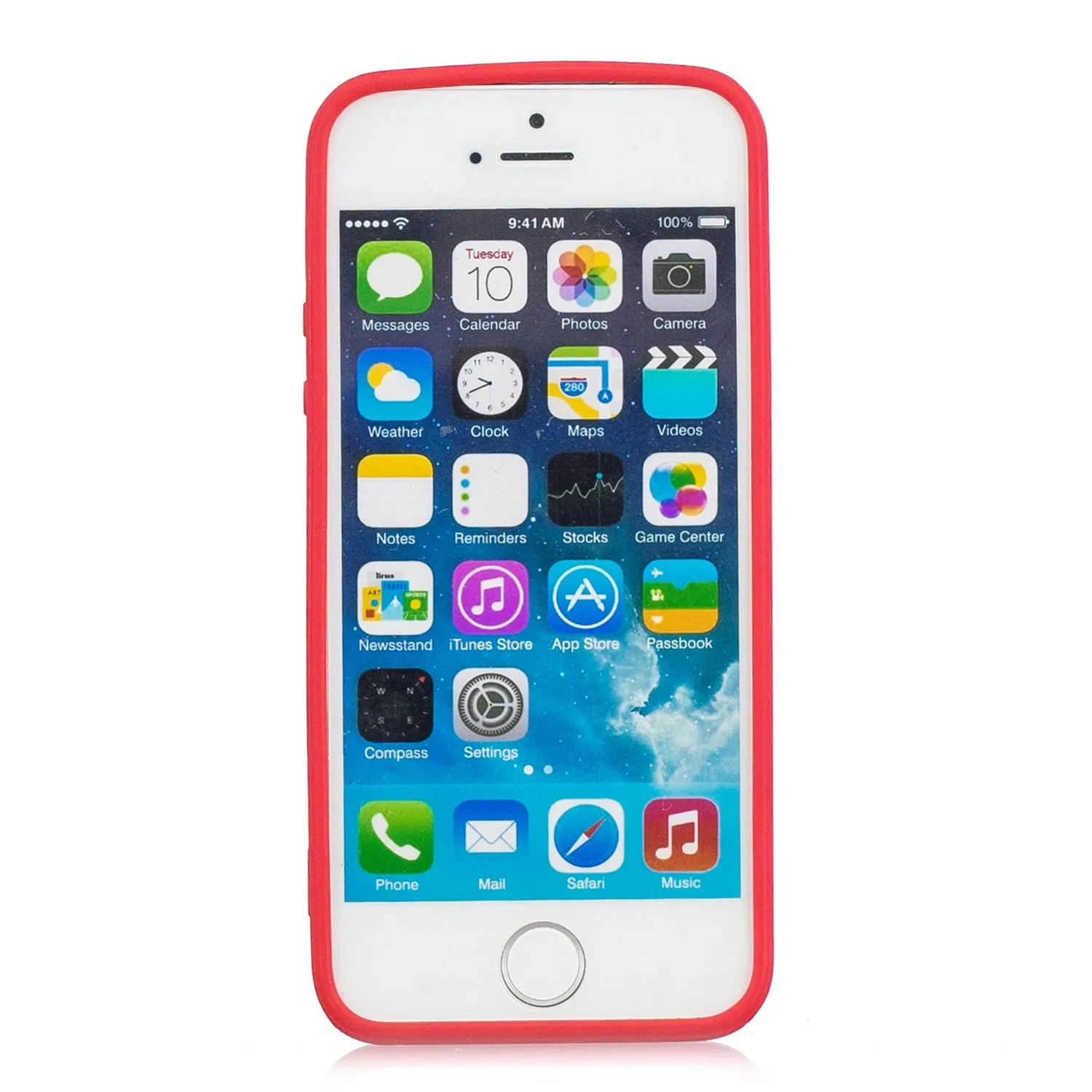 for iPhone 5/5S/SE Lovely Candy Color Matte TPU Anti-scratch Non-slip Protective Cover Back Case dark pink