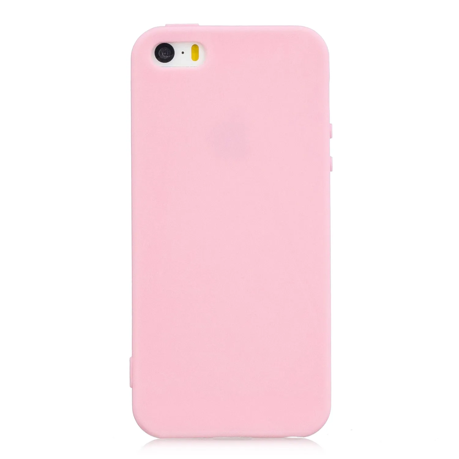 for iPhone 5/5S/SE Lovely Candy Color Matte TPU Anti-scratch Non-slip Protective Cover Back Case dark pink