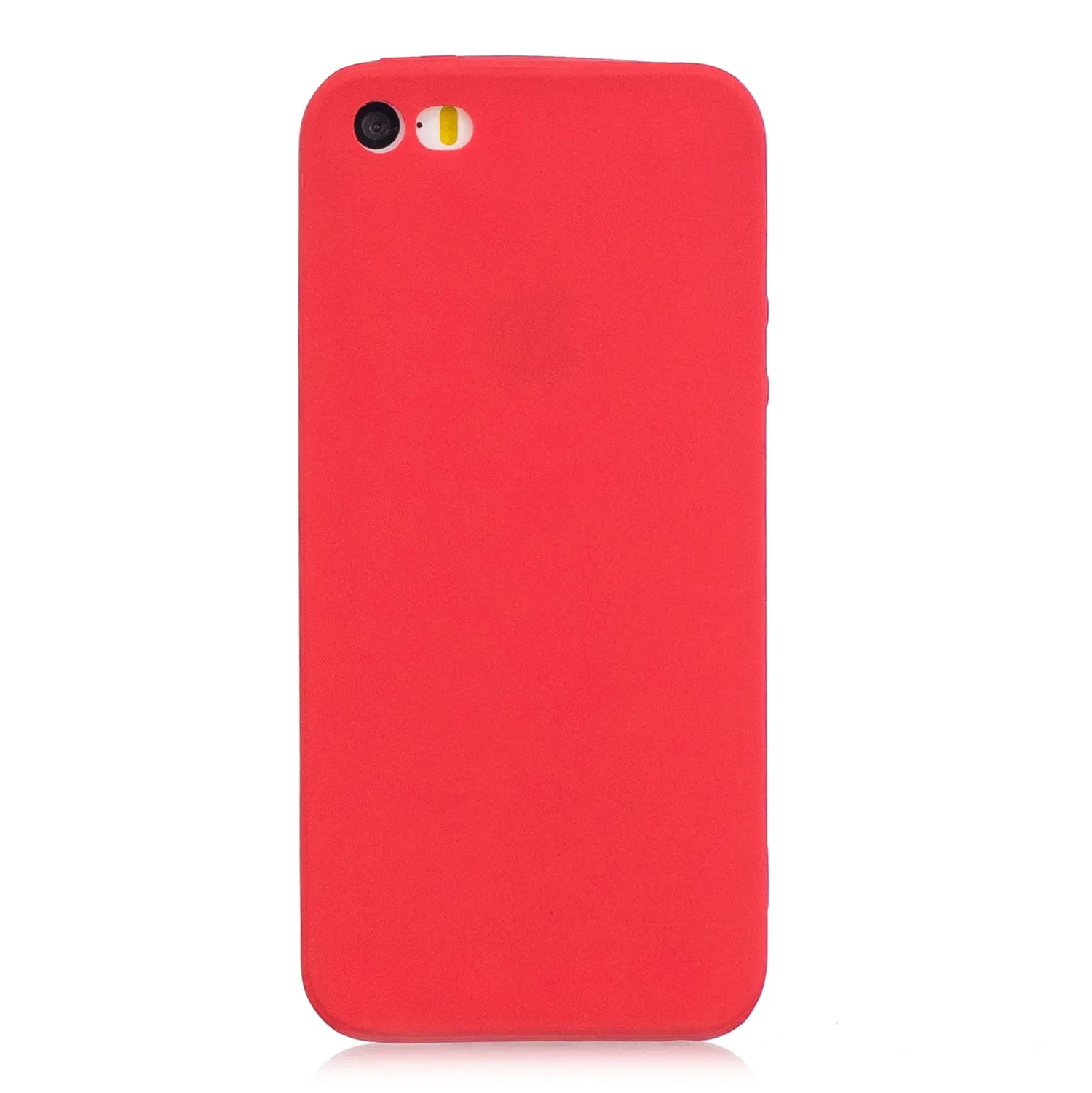 for iPhone 5/5S/SE Lovely Candy Color Matte TPU Anti-scratch Non-slip Protective Cover Back Case dark pink