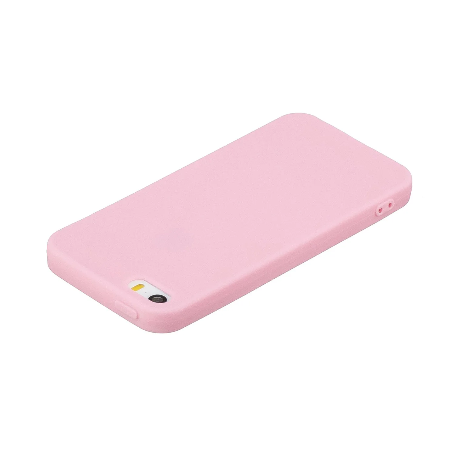 for iPhone 5/5S/SE Lovely Candy Color Matte TPU Anti-scratch Non-slip Protective Cover Back Case dark pink