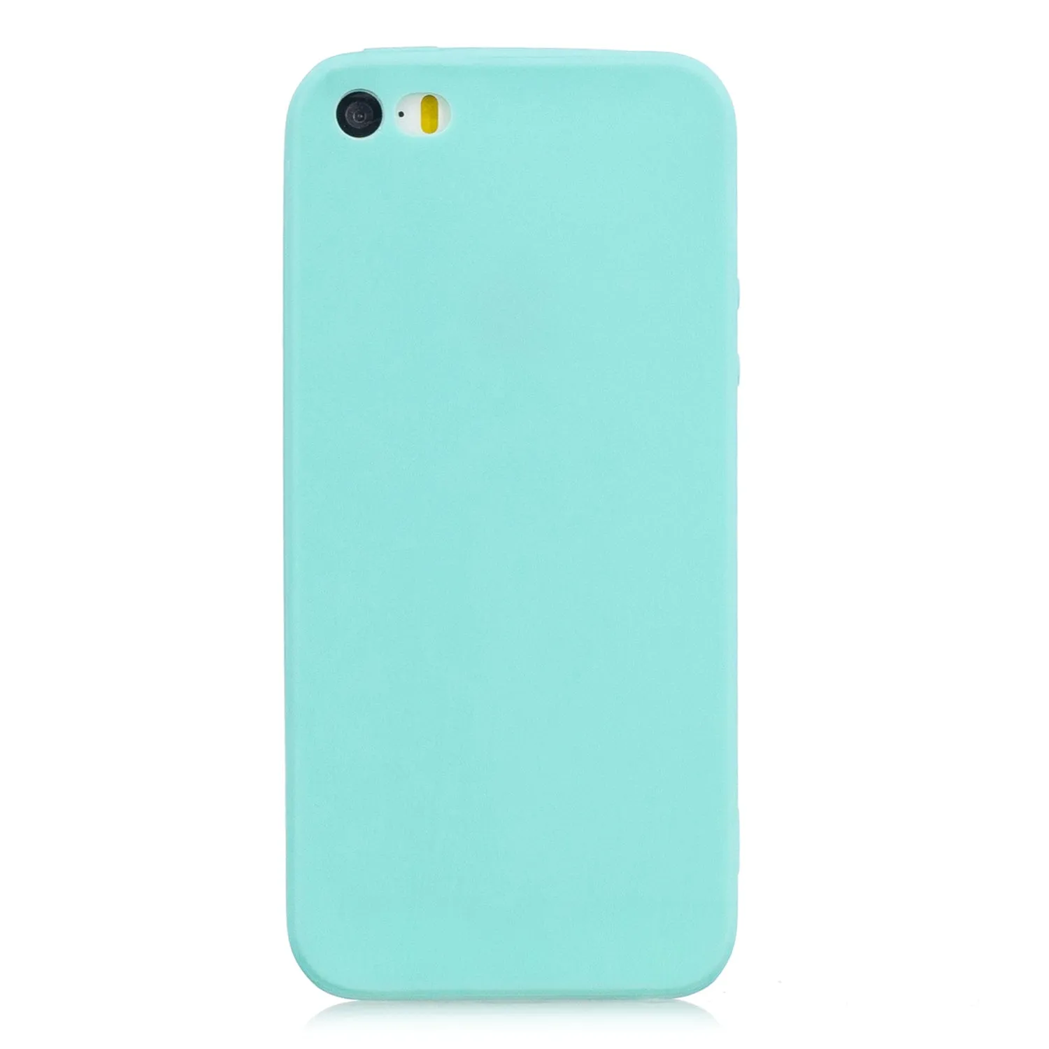 for iPhone 5/5S/SE Lovely Candy Color Matte TPU Anti-scratch Non-slip Protective Cover Back Case Light blue