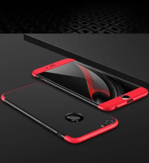 For iPhone 6/6S 3 in 1 360 Degree Non-slip Shockproof Full Protective Case Red black red