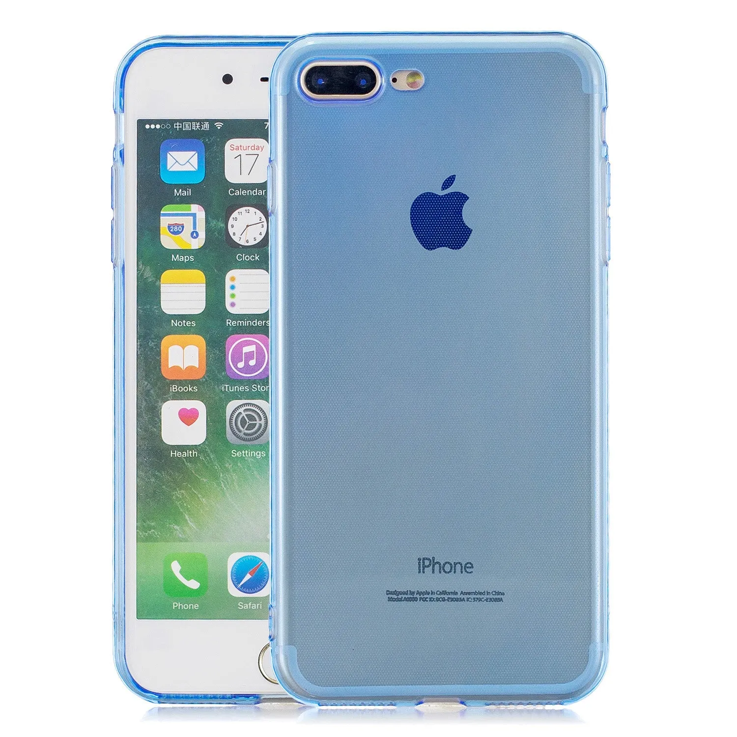 for iPhone 6/6S / 6 Plus/6S Plus / 7/8 / 7 Plus/8 Plus Clear Colorful TPU Back Cover Cellphone Case Shell Light blue