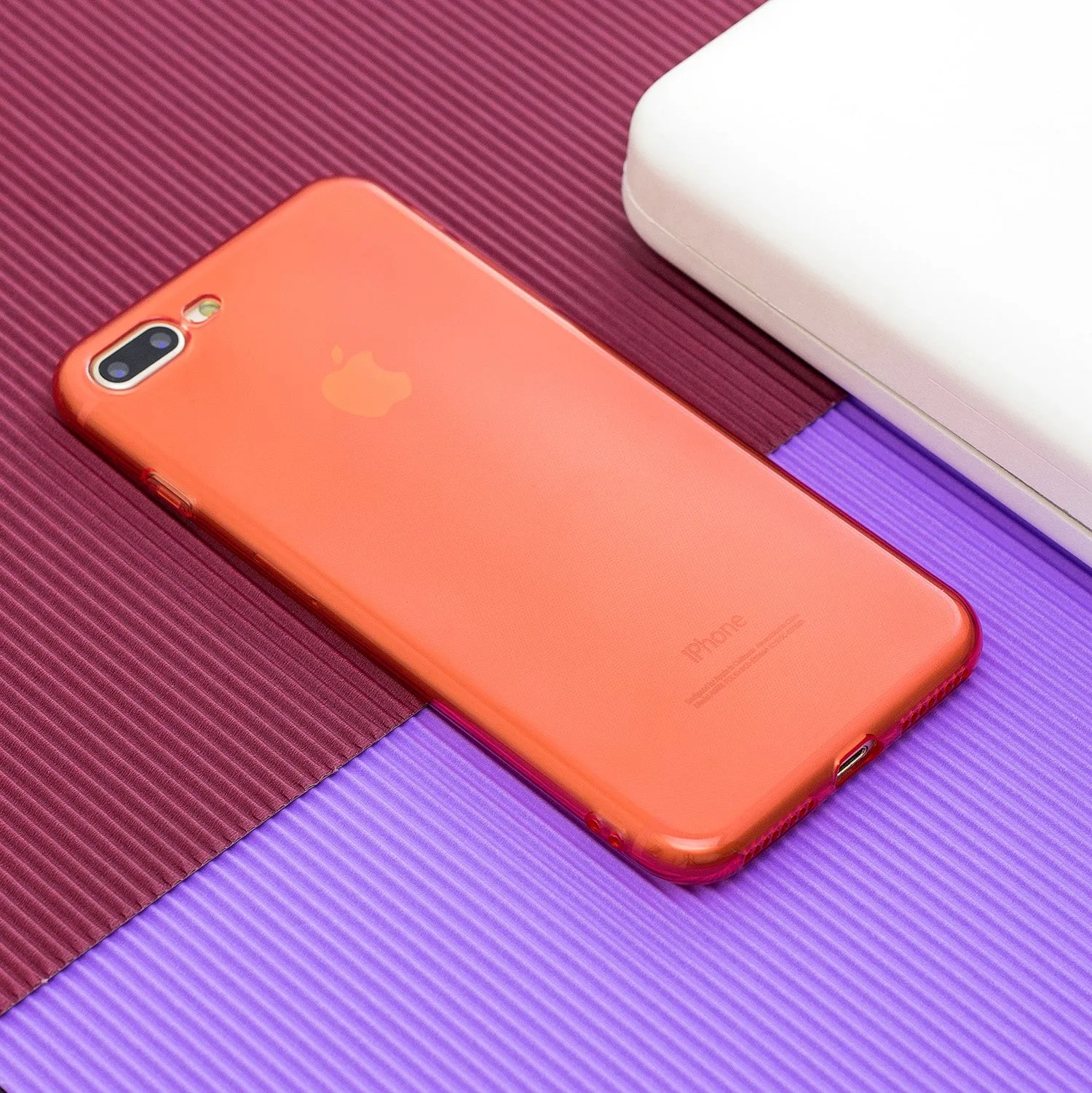 for iPhone 6/6S / 6 Plus/6S Plus / 7/8 / 7 Plus/8 Plus Clear Colorful TPU Back Cover Cellphone Case Shell Purple