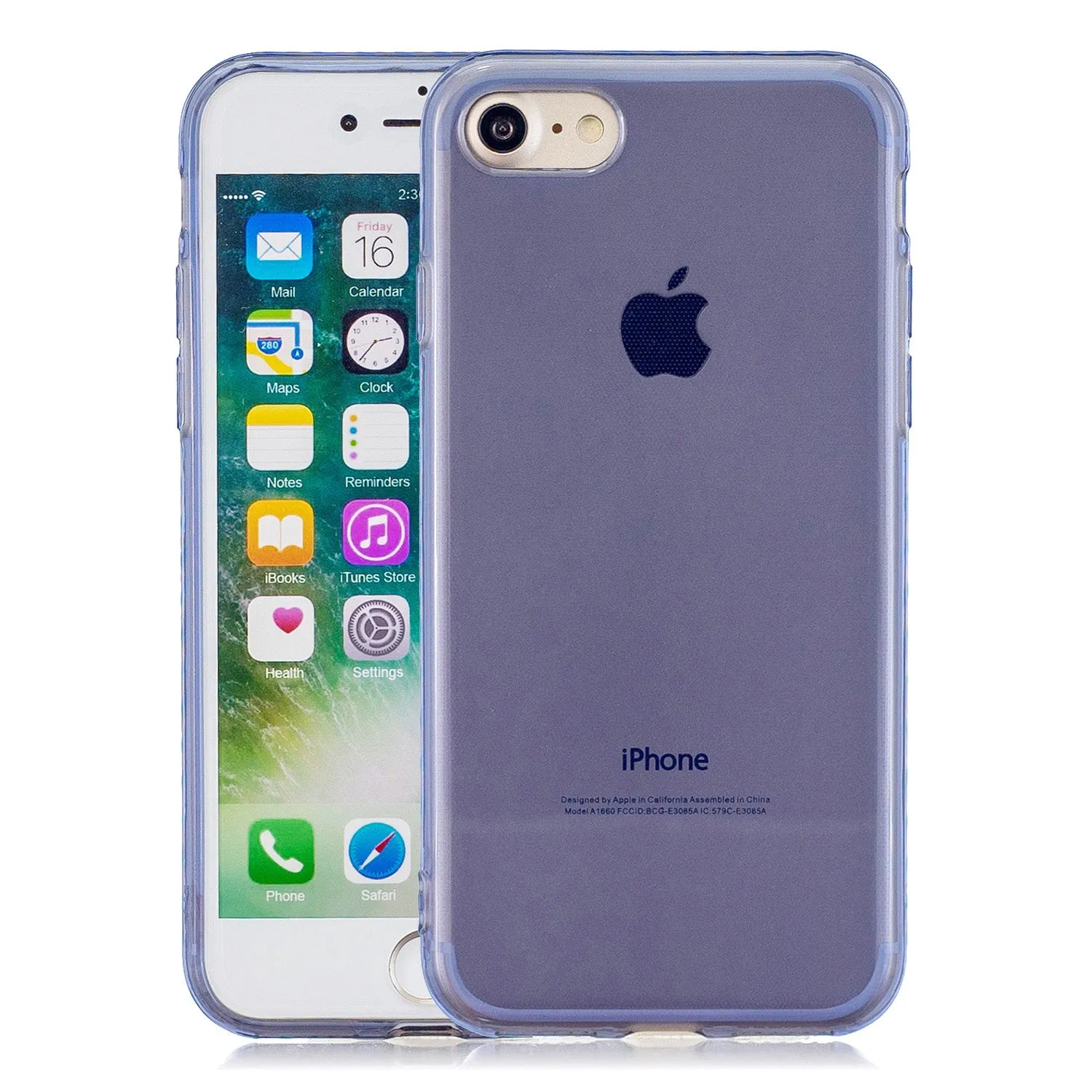 for iPhone 6/6S / 6 Plus/6S Plus / 7/8 / 7 Plus/8 Plus Clear Colorful TPU Back Cover Cellphone Case Shell Royal Blue