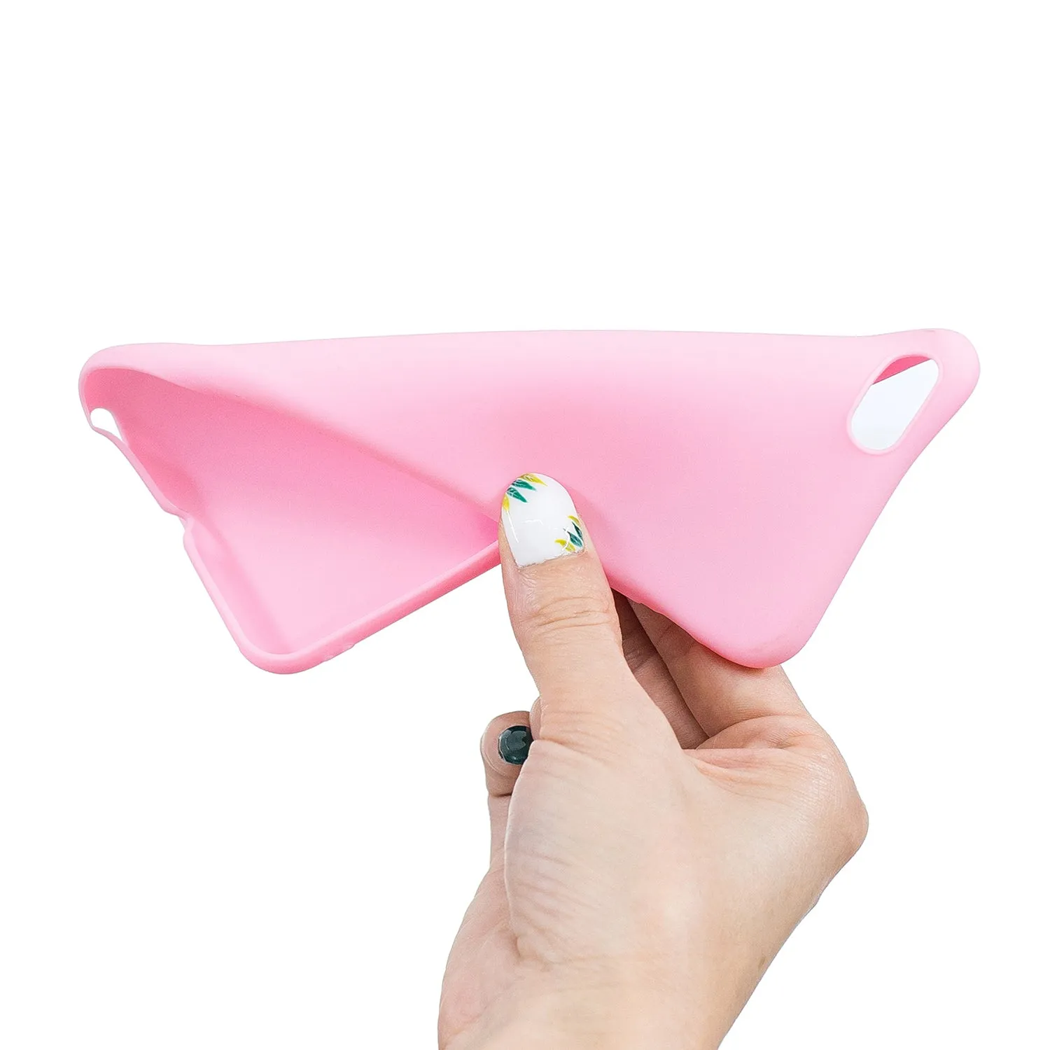 for iPhone 6/6S Lovely Candy Color Matte TPU Anti-scratch Non-slip Protective Cover Back Case dark pink