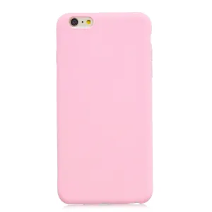 for iPhone 6/6S Lovely Candy Color Matte TPU Anti-scratch Non-slip Protective Cover Back Case dark pink