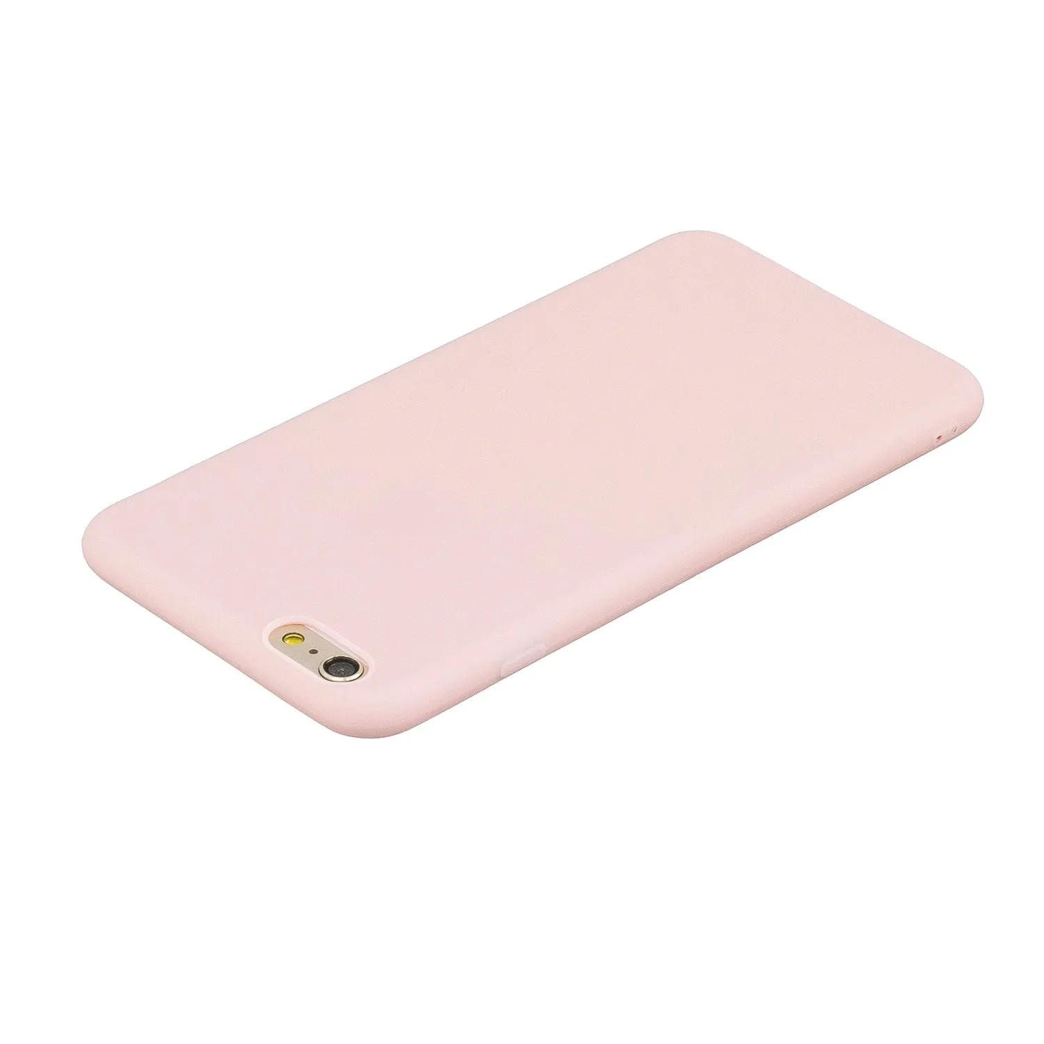 for iPhone 6/6S Lovely Candy Color Matte TPU Anti-scratch Non-slip Protective Cover Back Case Light pink