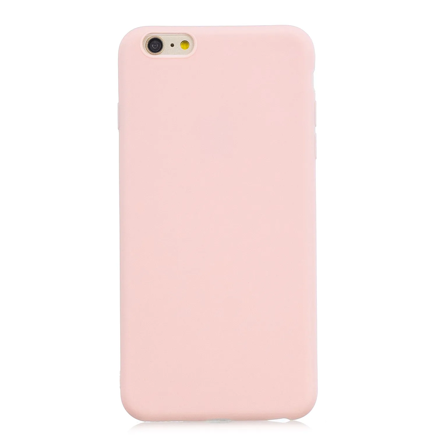 for iPhone 6/6S Lovely Candy Color Matte TPU Anti-scratch Non-slip Protective Cover Back Case Light pink