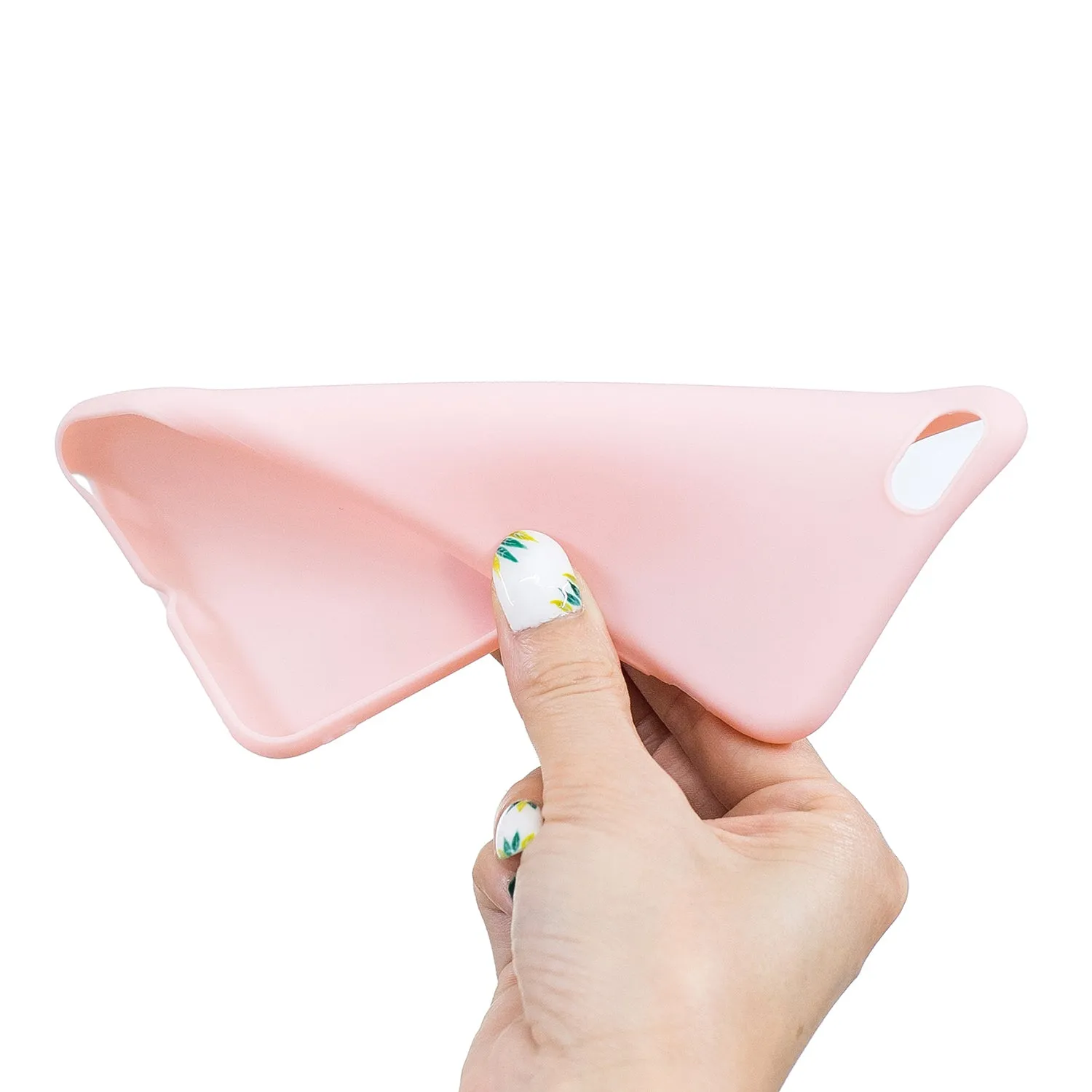 for iPhone 6/6S Lovely Candy Color Matte TPU Anti-scratch Non-slip Protective Cover Back Case Light pink