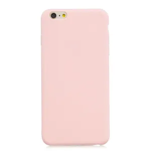 for iPhone 6/6S Lovely Candy Color Matte TPU Anti-scratch Non-slip Protective Cover Back Case Light pink