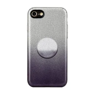 For iphone 6/6S/6 plus/6S plus/7/8/SE 2020 Phone Case Gradient Color Glitter Powder Phone Cover with Airbag Bracket black