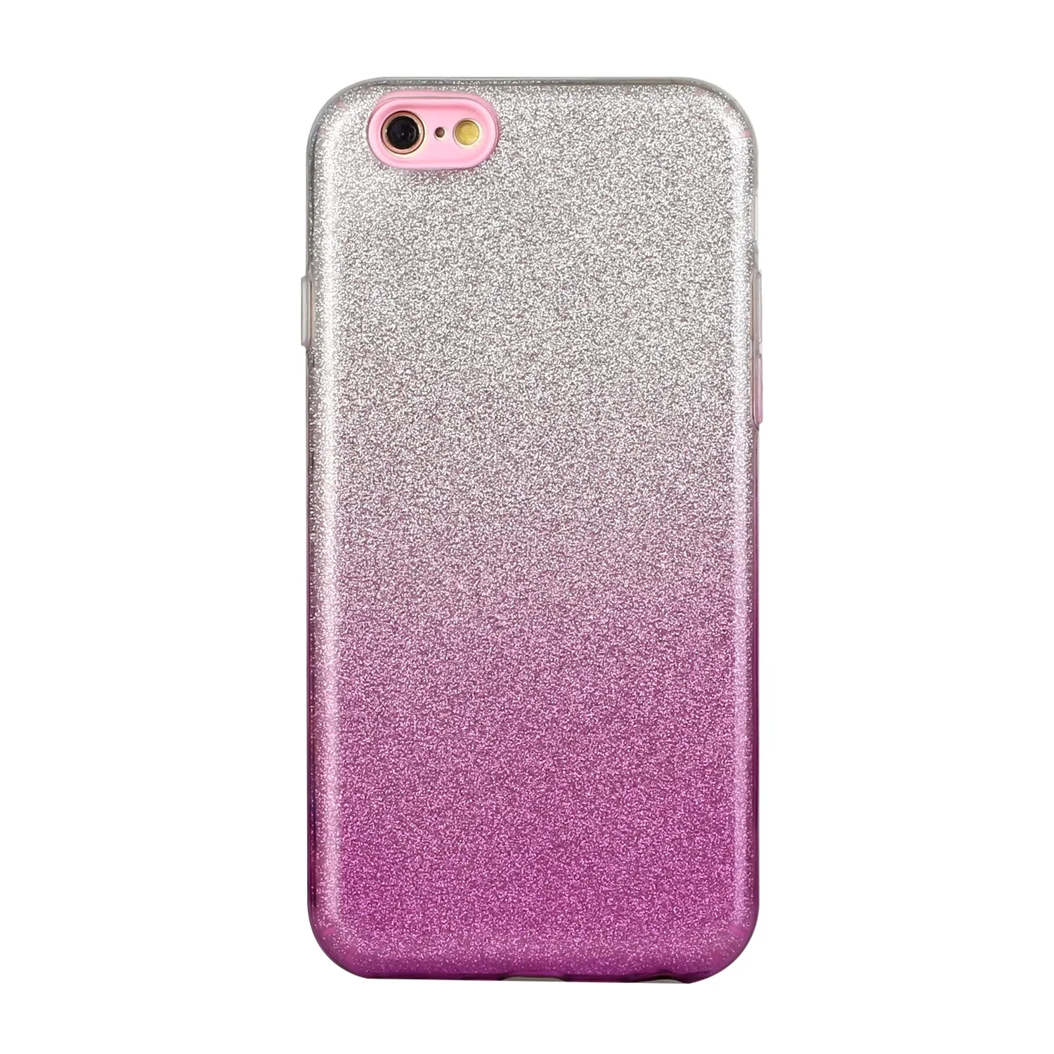 For iphone 6/6S/6 plus/6S plus/7/8/SE 2020 Phone Case Gradient Color Glitter Powder Phone Cover with Airbag Bracket purple