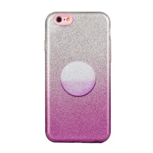 For iphone 6/6S/6 plus/6S plus/7/8/SE 2020 Phone Case Gradient Color Glitter Powder Phone Cover with Airbag Bracket purple
