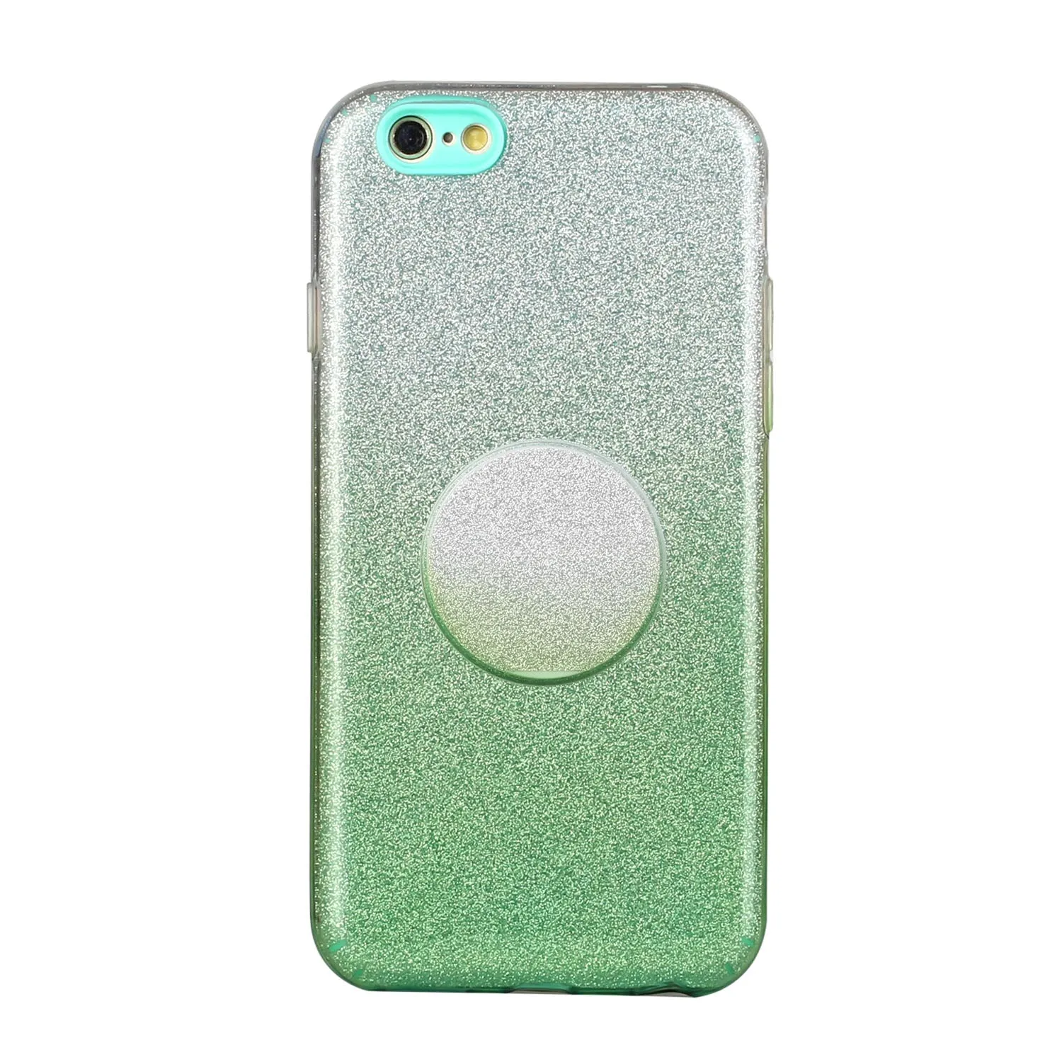 For iphone 6/6S/6 plus/6S plus/7/8/SE 2020 Phone Case Gradient Color Glitter Powder Phone Cover with Airbag Bracket purple