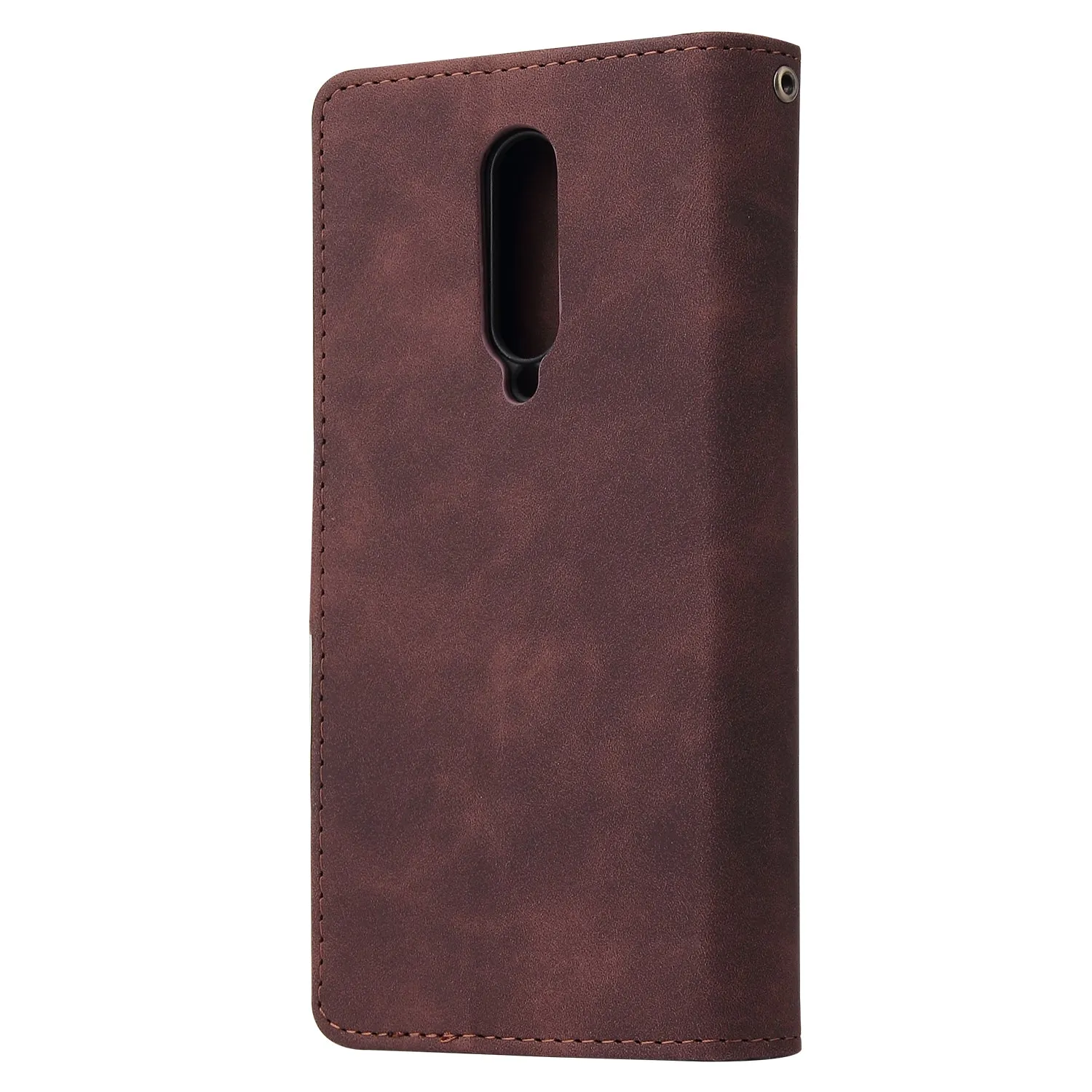 For One plus 8 Zipper Purse Leather Mobile Phone Cover with Cards Slot Phone Bracket 1 black