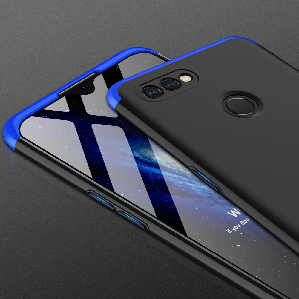 For OPPO A12 Mobile Phone Cover 360 Degree Full Protection Phone Case Blue black blue