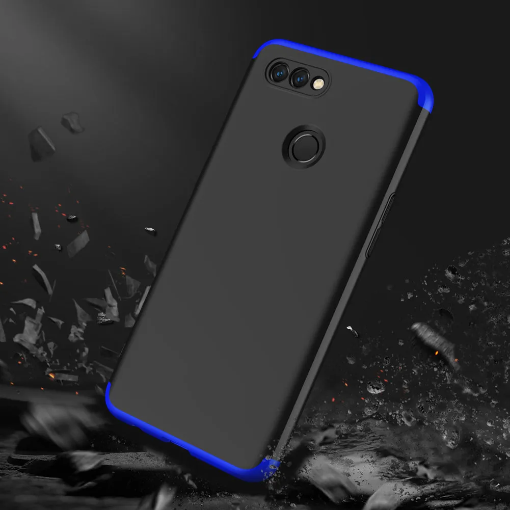 For OPPO A12 Mobile Phone Cover 360 Degree Full Protection Phone Case Blue black blue
