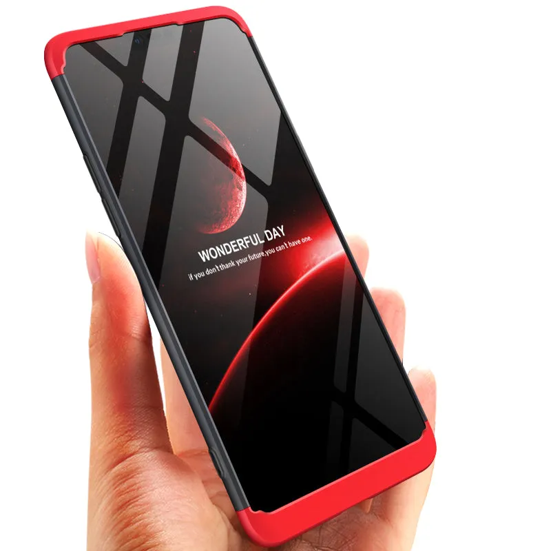 For OPPO F7 Ultra Slim PC Back Cover Non-slip Shockproof 360 Degree Full Protective Case Red black red