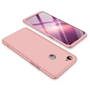 For OPPO F7 Ultra Slim PC Back Cover Non-slip Shockproof 360 Degree Full Protective Case Rose gold