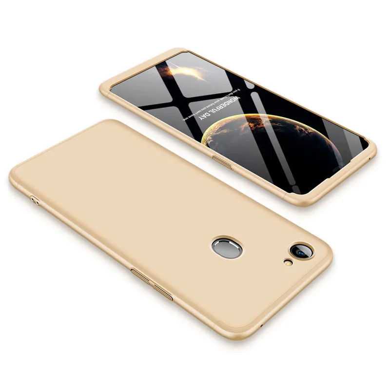 For OPPO F7 Ultra Slim PC Back Cover Non-slip Shockproof 360 Degree Full Protective Case Rose gold