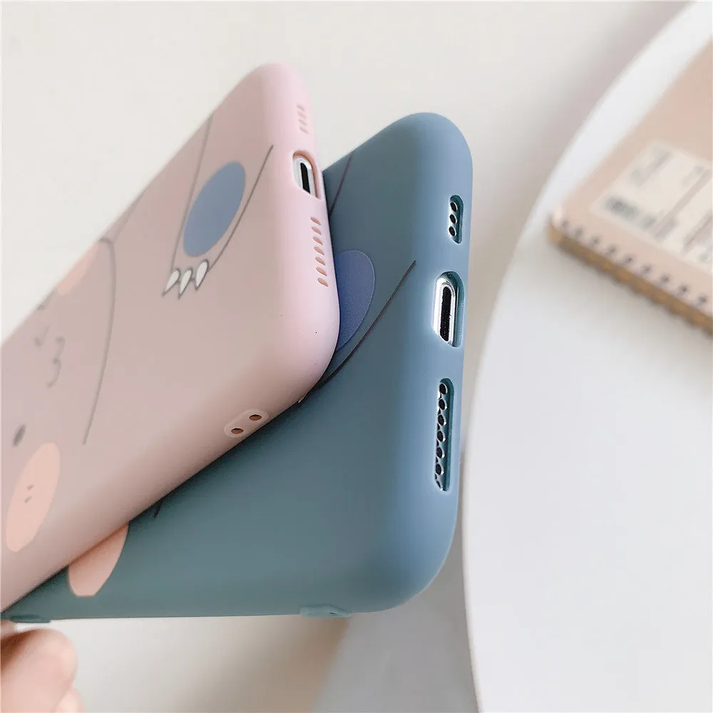 For OPPO F9/F11/A3/A5/A3S/A59/A57/A7X/A83/A9/K1/K3/Realme X Soft TPU Cellphone Case Shell Cartoon Back Cover pink