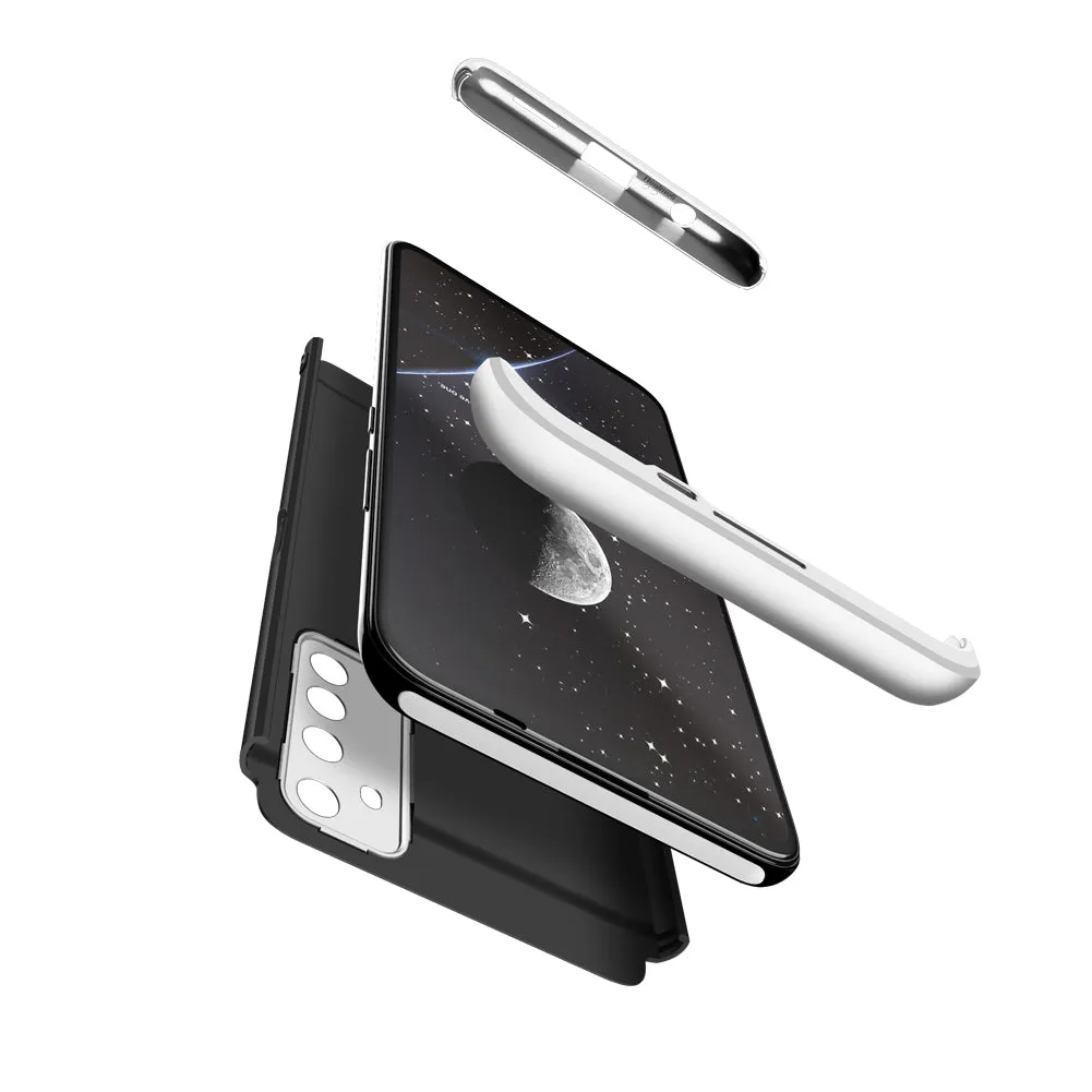 For OPPO Realme 6 Mobile Phone Cover 360 Degree Full Protection Phone Case Silver Black Silver