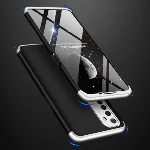 For OPPO Realme 6 Mobile Phone Cover 360 Degree Full Protection Phone Case Silver Black Silver