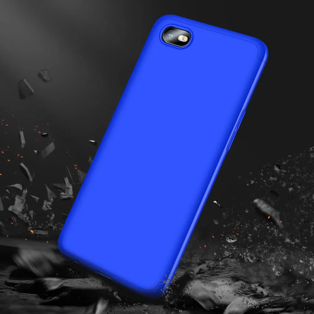 For OPPO Realme C2 Ultra Slim PC Back Cover Non-slip Shockproof 360 Degree Full Protective Case blue