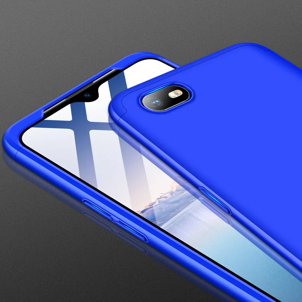 For OPPO Realme C2 Ultra Slim PC Back Cover Non-slip Shockproof 360 Degree Full Protective Case blue