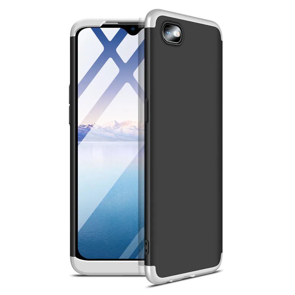 For OPPO Realme C2 Ultra Slim PC Back Cover Non-slip Shockproof 360 Degree Full Protective Case Red black red