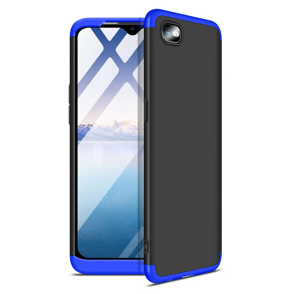 For OPPO Realme C2 Ultra Slim PC Back Cover Non-slip Shockproof 360 Degree Full Protective Case Red black red