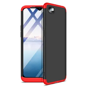 For OPPO Realme C2 Ultra Slim PC Back Cover Non-slip Shockproof 360 Degree Full Protective Case Red black red