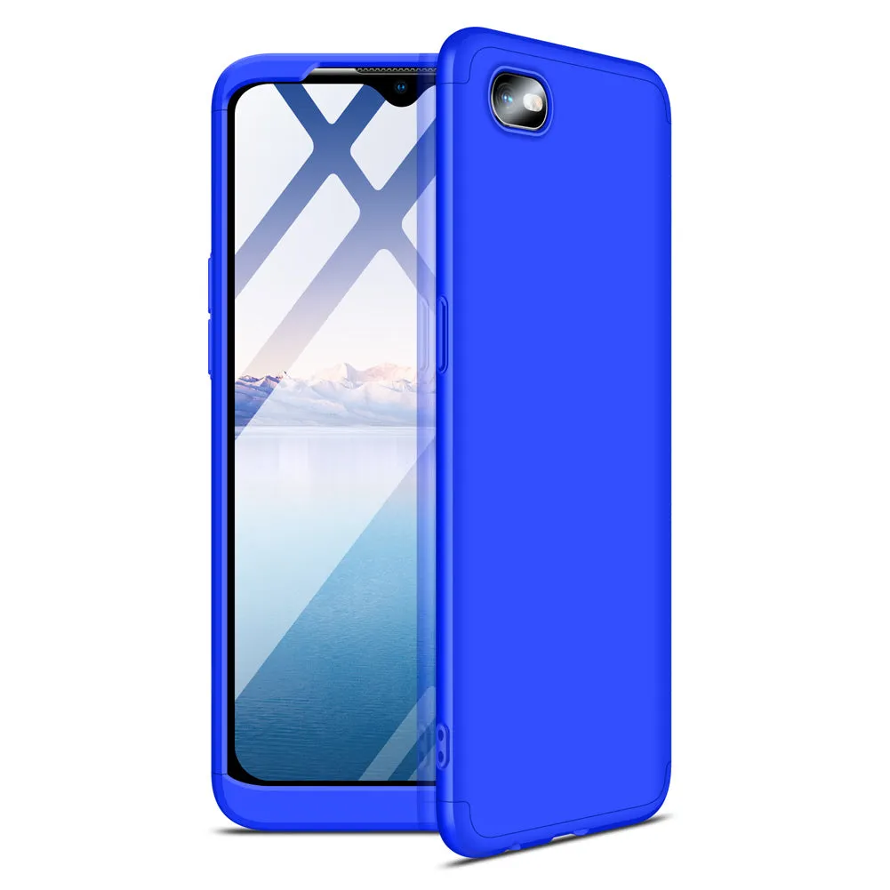 For OPPO Realme C2 Ultra Slim PC Back Cover Non-slip Shockproof 360 Degree Full Protective Case Red black red