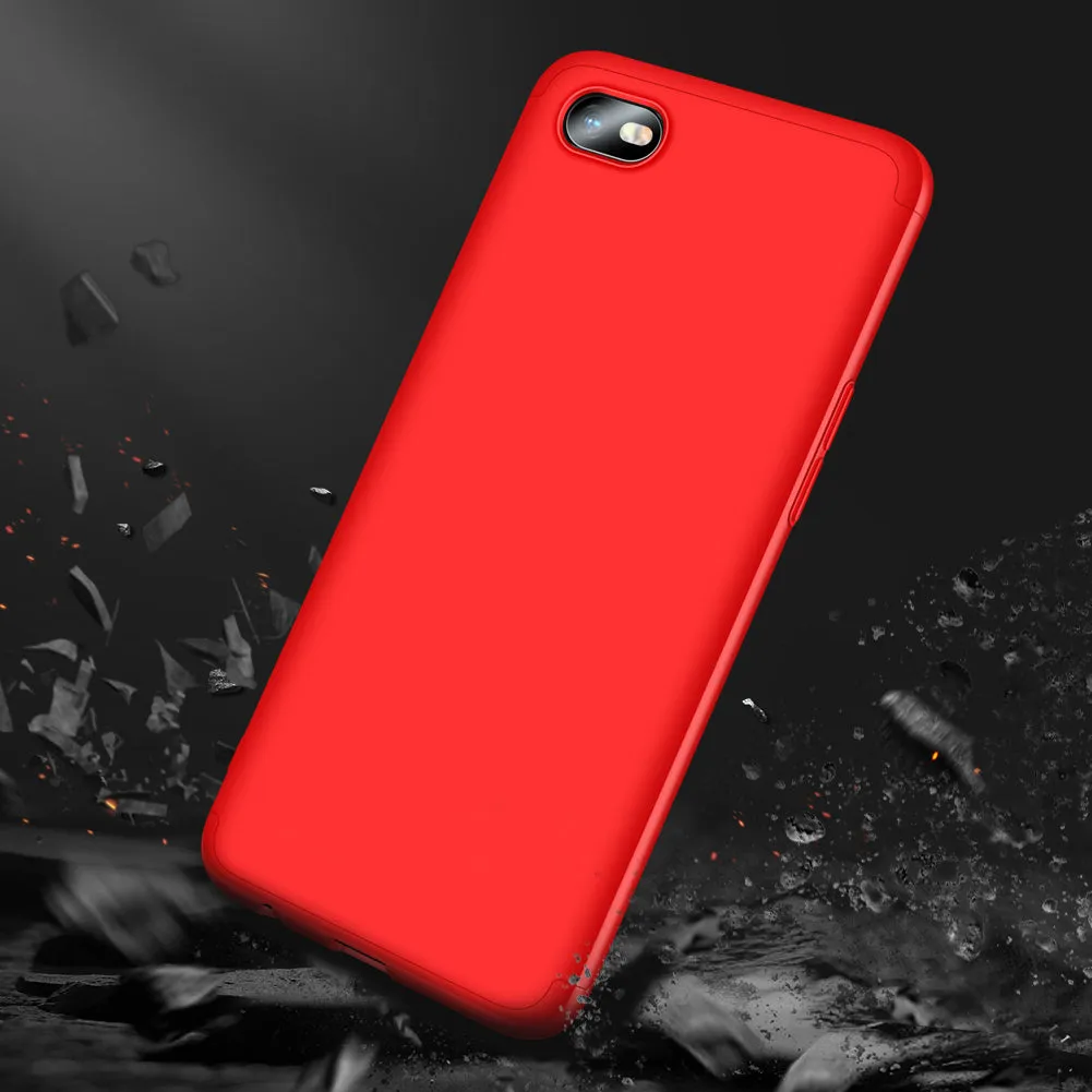 For OPPO Realme C2 Ultra Slim PC Back Cover Non-slip Shockproof 360 Degree Full Protective Case red